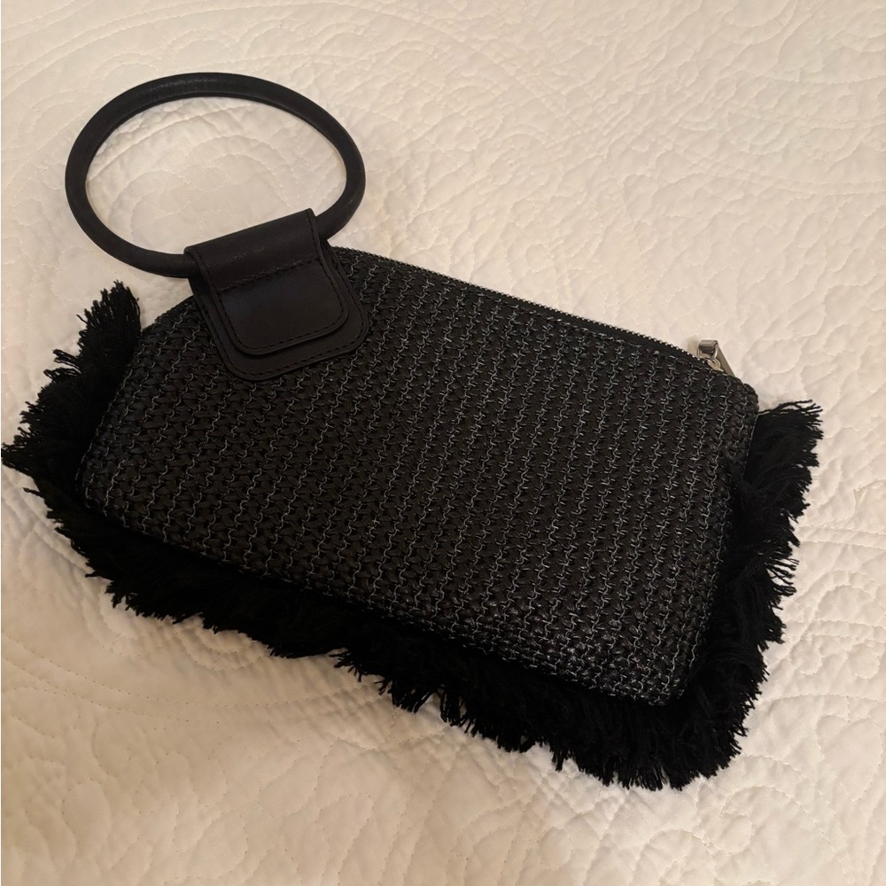 HOBO Black Textured Fringe Wristlet